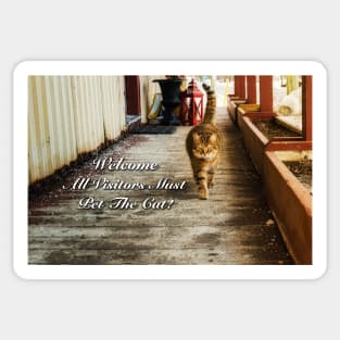 Country Store Cat Welcome 2 Sticker